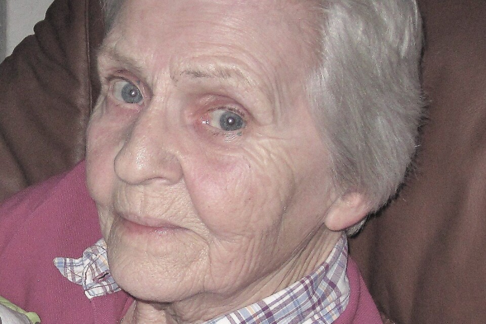 Emma Axelsen i Ballingslöv blev 83 år gammal. PRIVAT BILD