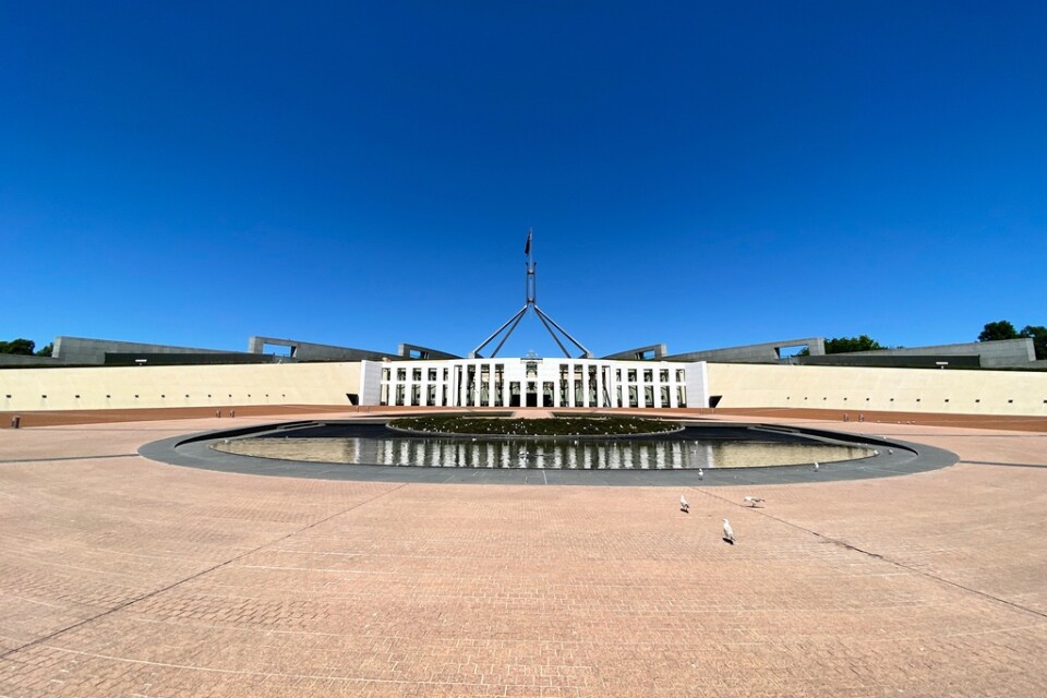Australiens parlament i huvudstaden Canberra. Arkivbild.
