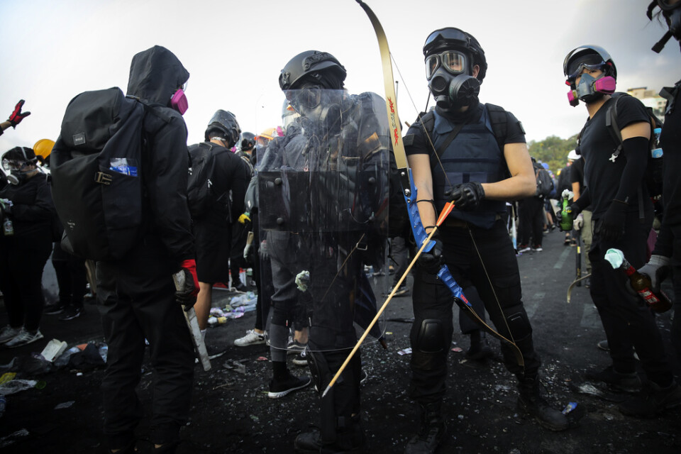 Studenter i Hongkong redo för konfrontation.