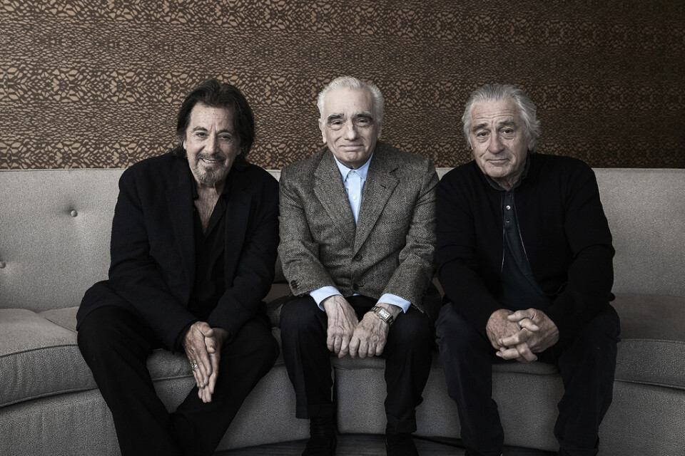 Tre tungviktare möts i "The Irishman". Al Pacino. Martin Scorsese och Robert De Niro har jobbat tillsammans med det tre och en halv timme långa dramat. Arkivbild.
