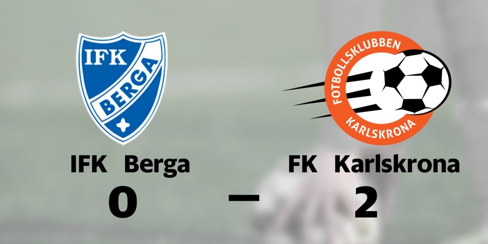 FK Karlskrona avgjorde i första halvlek mot IFK Berga