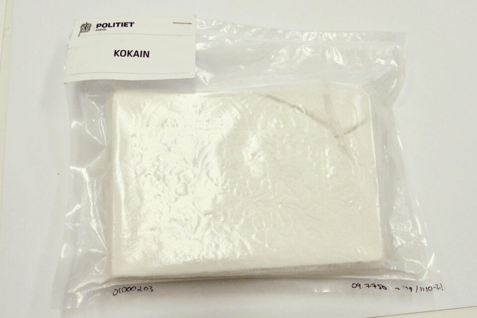 Enligt uppgift till HD/Sydsvenskan har kokain för mångmiljonbelopp hittats på en skånsk gård. Arkivbild från norskt narkotikabeslag.