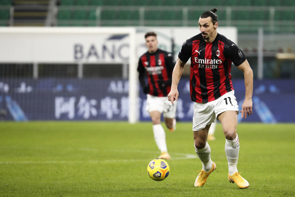 Zlatan Ibrahimovic i aktion igen. Han byttes in i Milans segermatch mot Torino och fick sammanlangt elva minuters speltid.