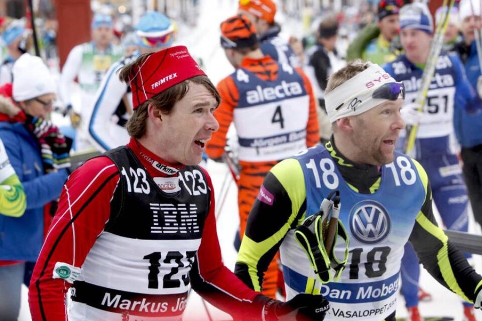 Markus Jönsson och Dan Moberg, på 19:e respektive 13:e plats i årets Vasalopp.