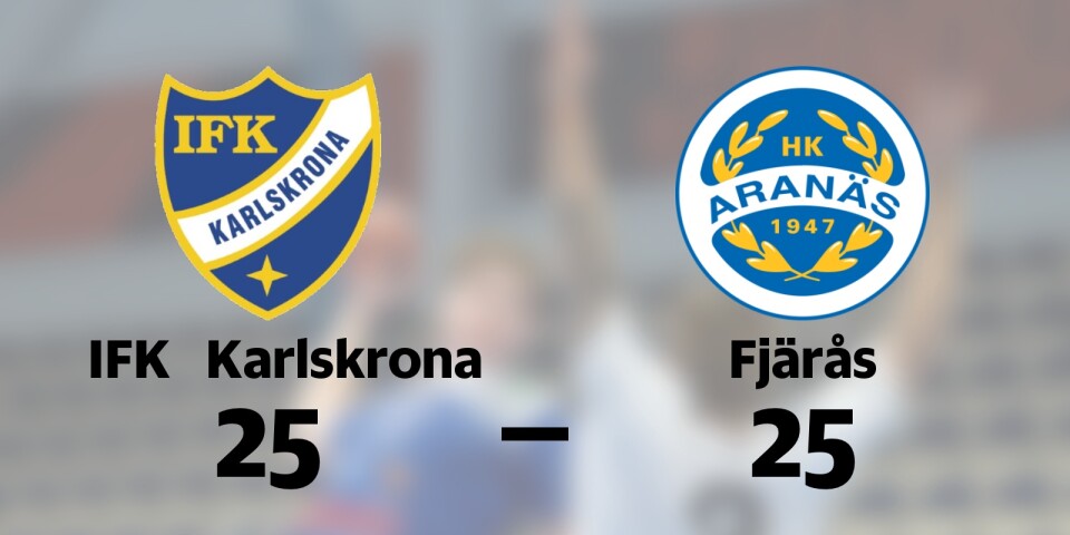 Delad pott för IFK Karlskrona och Fjärås