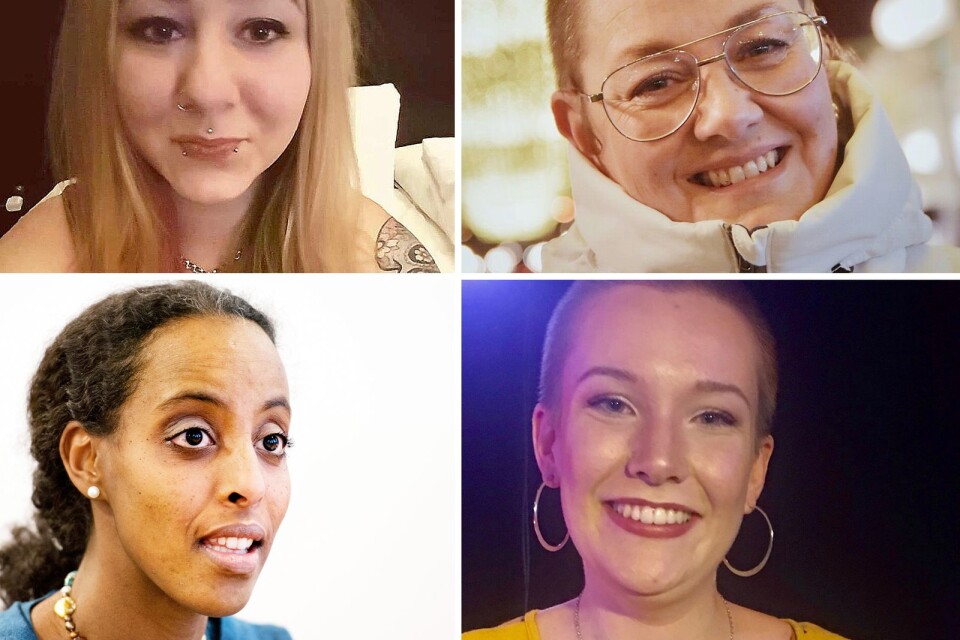 Emma Fransson Forss, Catrin Stellte Fridh, Sara Högelius och Manda Månsson deltar under internationella kvinnodagen i Ronneby på fredag.