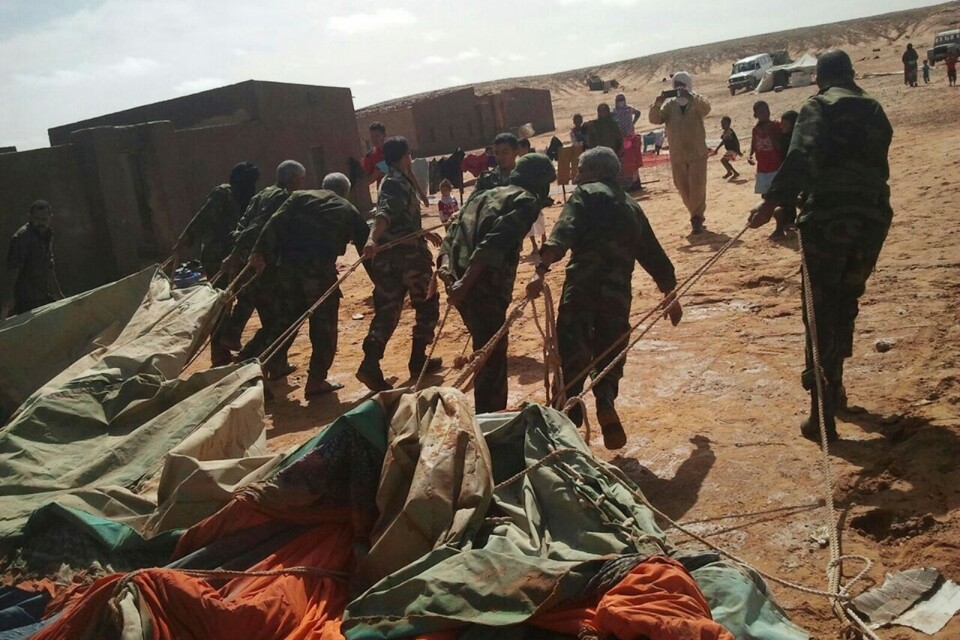 En bild från ett av flyktinglägren i Västsahara 2015. Efter skyfall skadades flera av lägren svårt.
