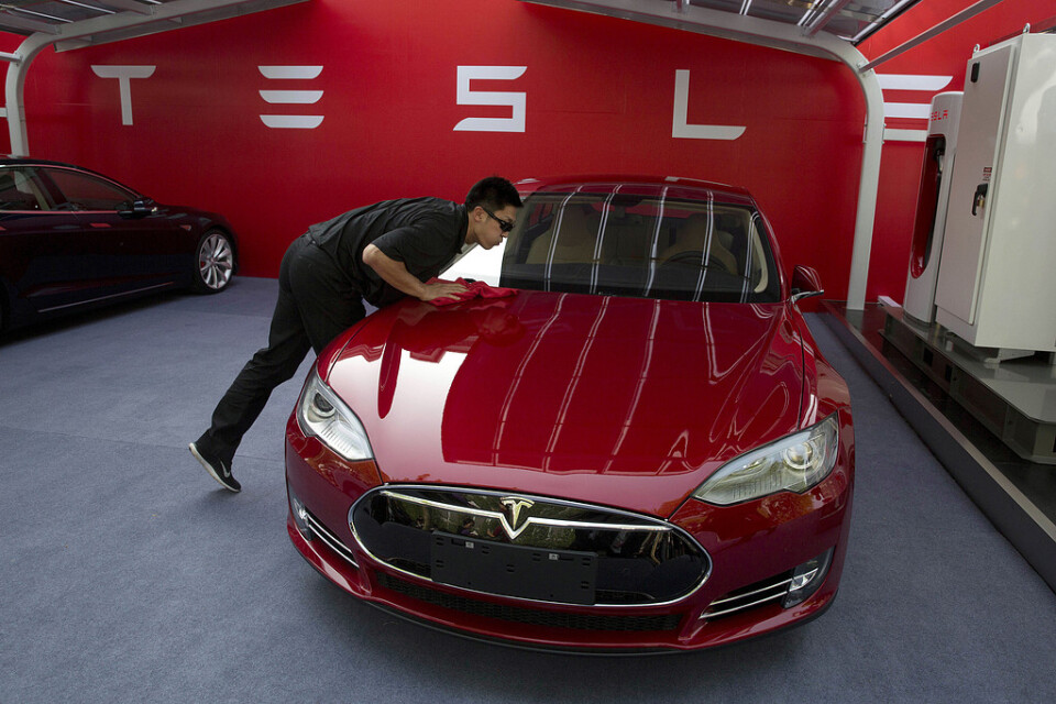 En Tesla Model S. Arkivbild.