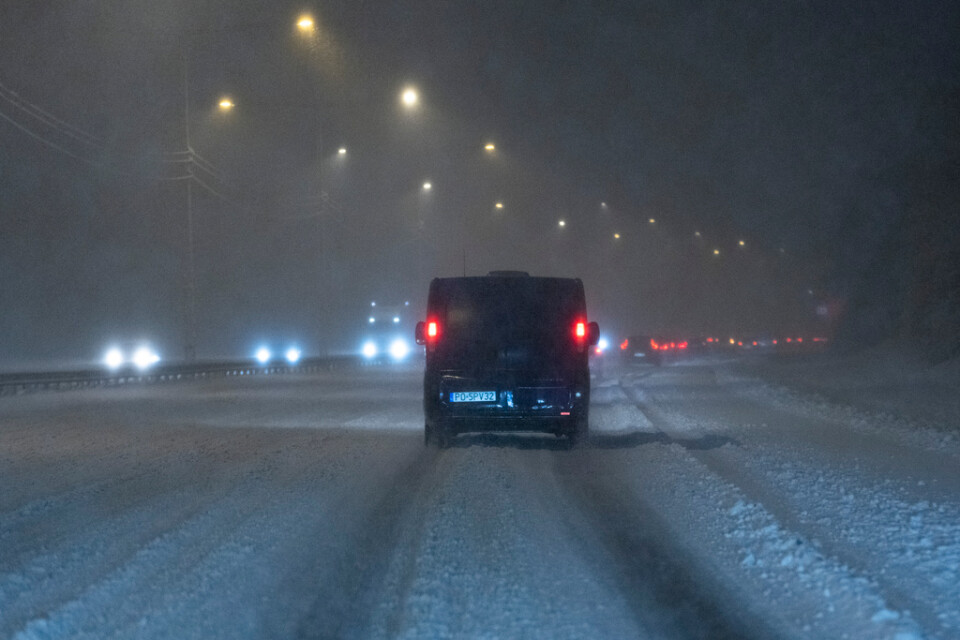 Det kraftiga ovädret stoppade all tung trafik i Stockholm i natt. Arkivbild.