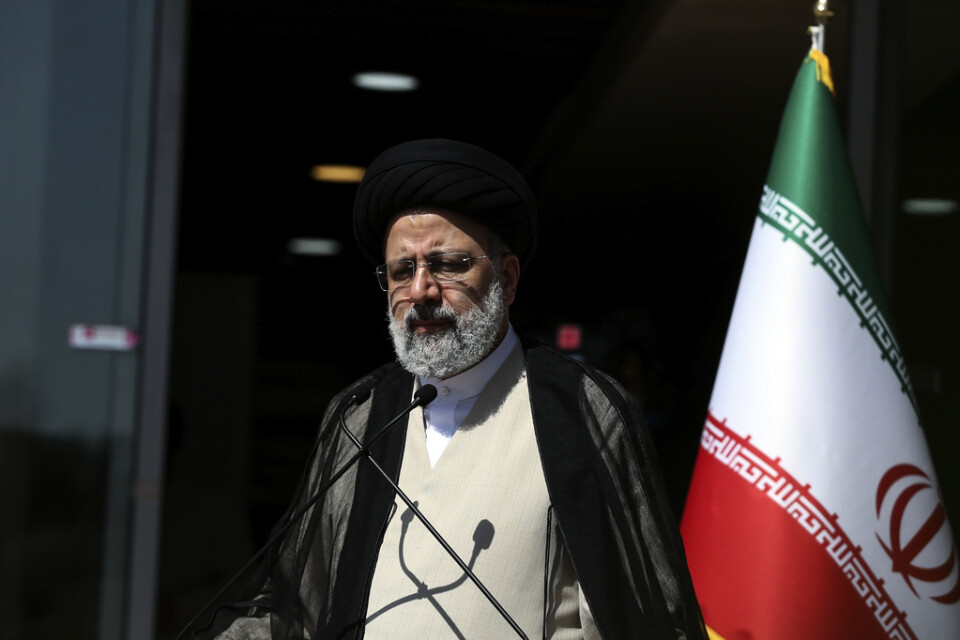 Irans tillträdande president Ebrahim Raisi under sin valkampanj. Arkivbild.