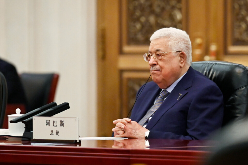 Mahmud Abbas. Bild tagen vid ett besök i Kina tidigare i år.