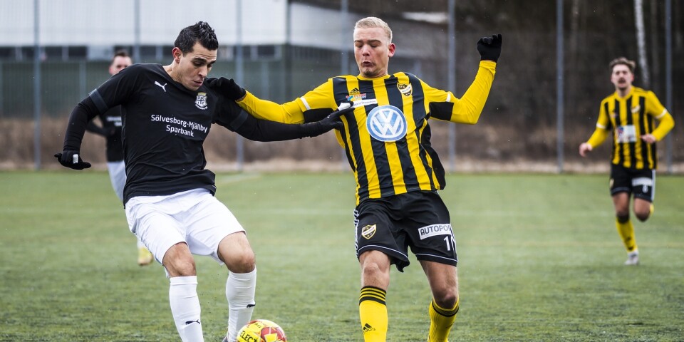 Olle Kjellman Olblad gjorde båda IFK:s mål mot Sölvesborg.