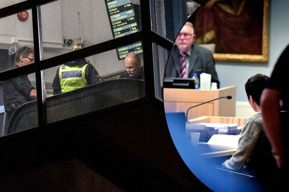 Polisens tekniker på mordplatsen, det vill säga Hässleholms Resecentrum. 17-åringen i rättssalen.