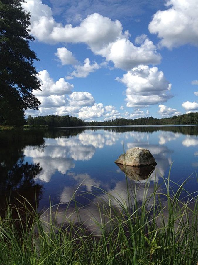 Den här bilden tog Carina Carlberg med sin iPhone vid sjön vid Torpa stenhus.