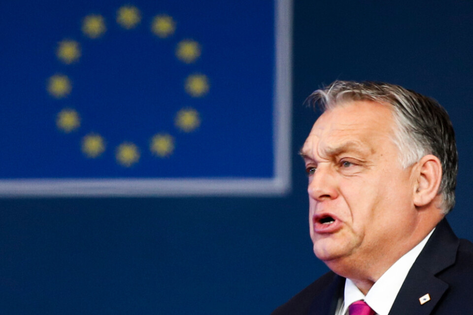 Ungerns premiärminister Viktor Orbán vid ett tidigare toppmöte i Bryssel. Arkivfoto.
