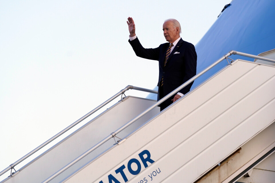 USA:s president Joe Biden anlände till Helsingfors på onsdagskvällen.