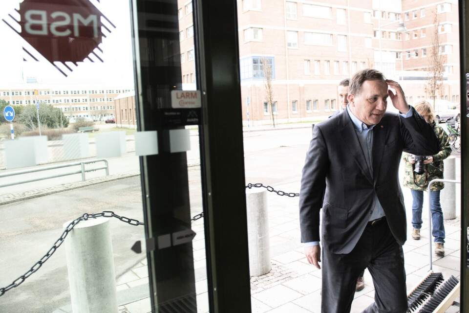 Statsminister Stefan Löfven besöker MSB (Myndigheten för samhällsskydd och beredskap) i Karlstad.