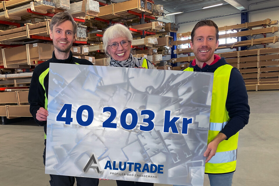 De anställda på Alutrade får drygt 40 000 kronor var i vinstdelning. Pressfoto
