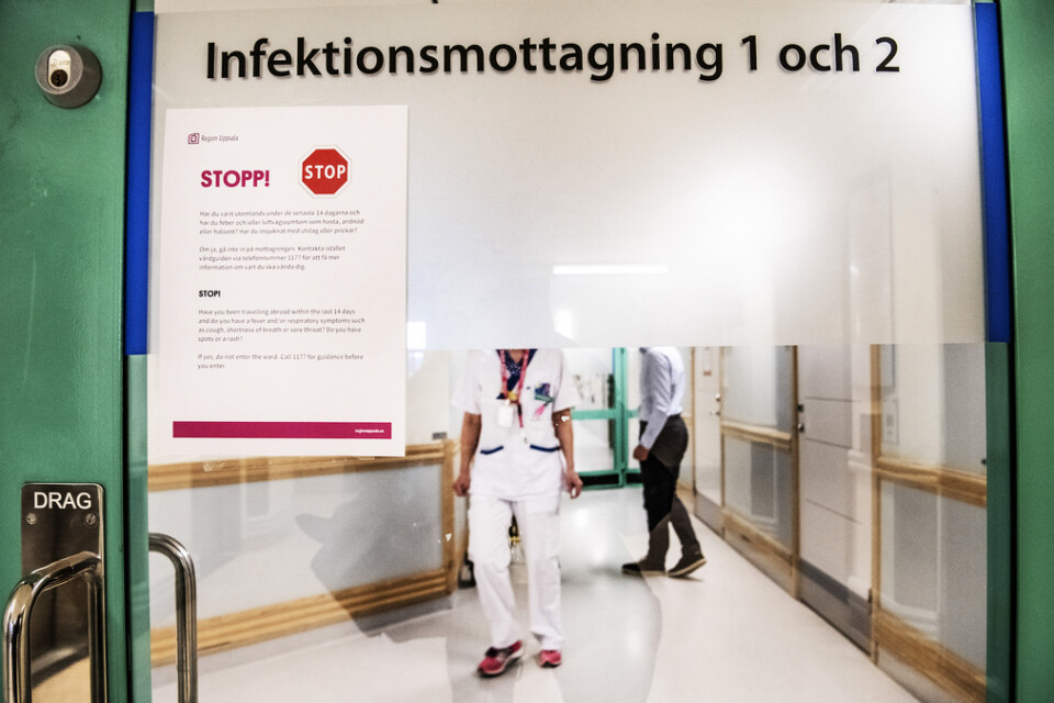 Infektionsmottagningen på Akademiska sjukhuset i Uppsala. Arkivbild.