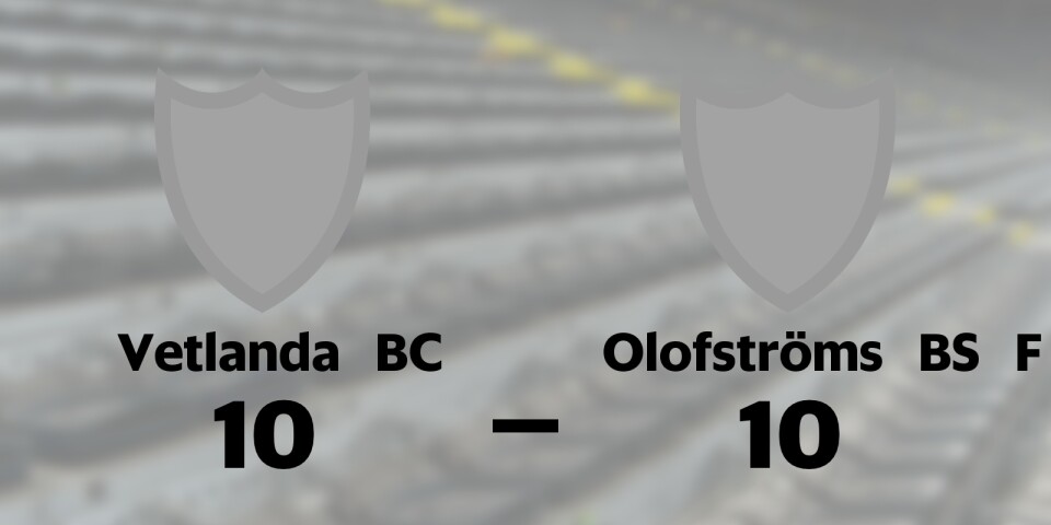 Delad pott när Olofströms BS F gästade Vetlanda BC