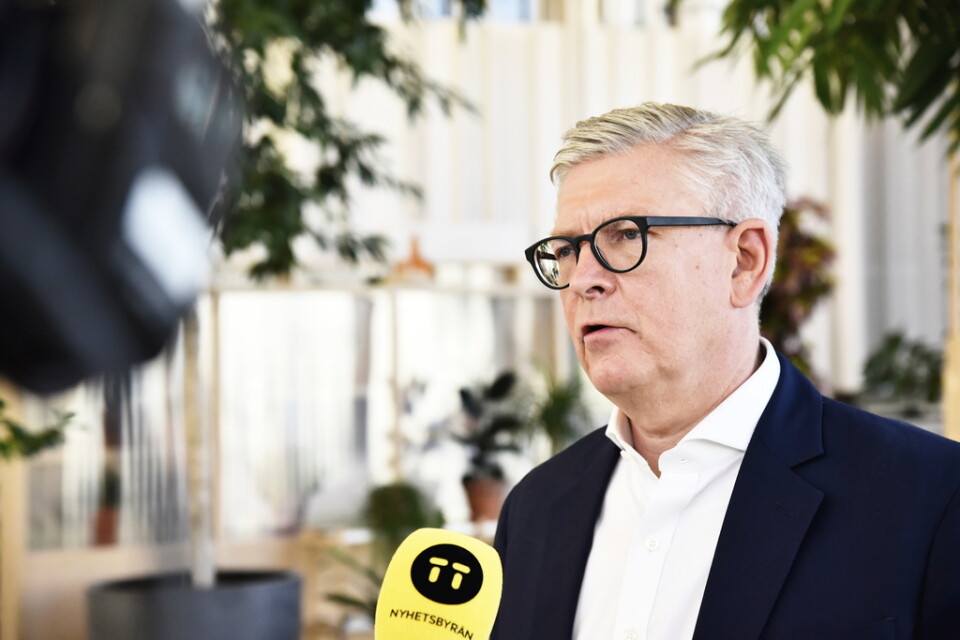 Ericssons vd Börje Ekholm intervjuas på huvudkontoret i Kista. Arkivbild.