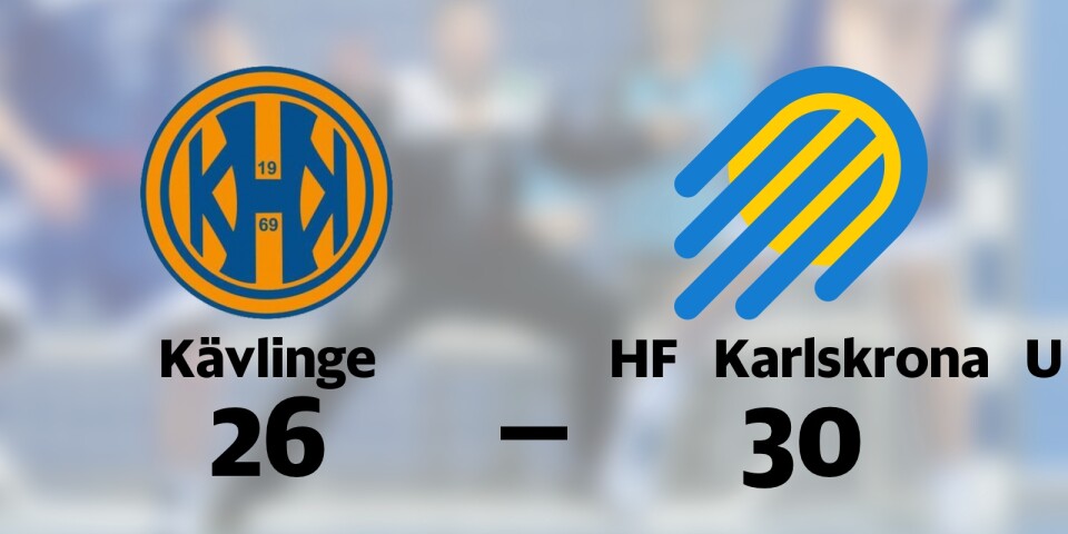 Kävlinge HK förlorade mot HF Karlskrona U
