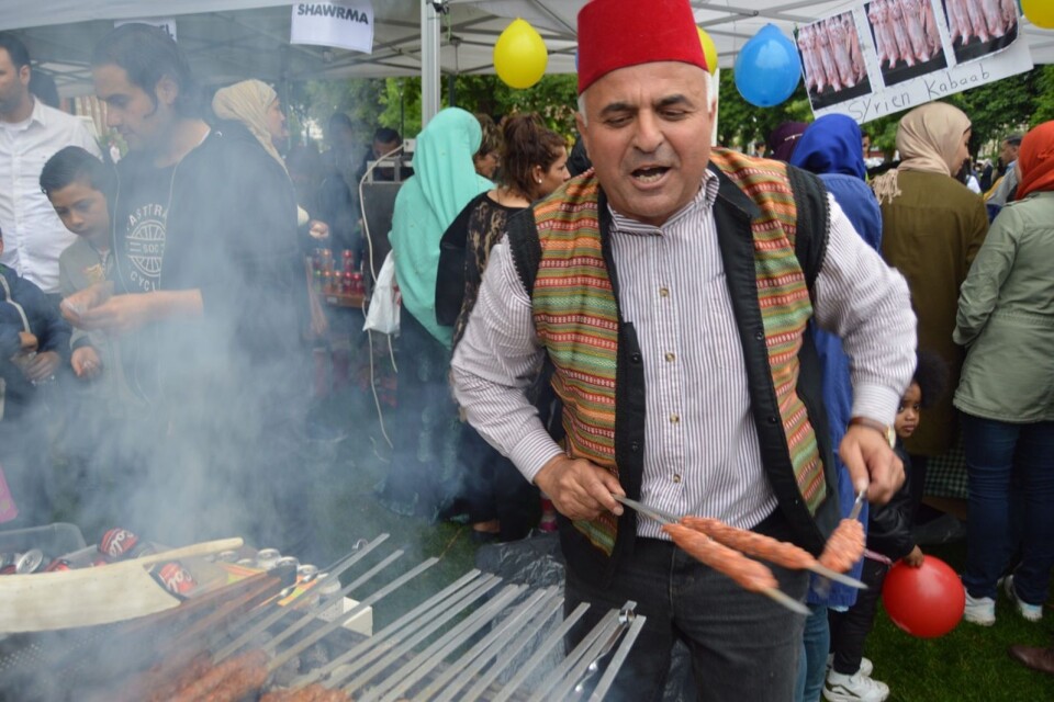 Food from all over the world. Abdullah Fallaha sells kebab.