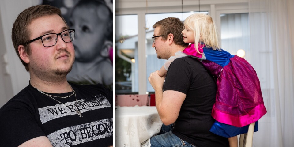 Jesper, 27, lever ensam med sin dotter: ”Farmor räddar oss ofta”
