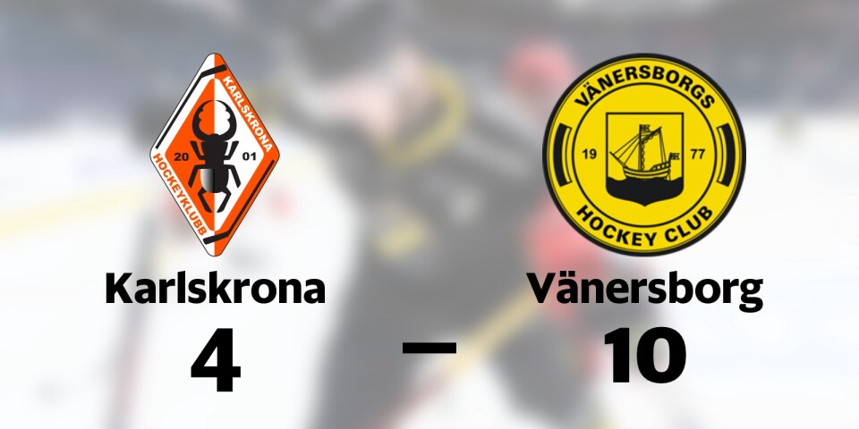 Karlskrona HK förlorade mot Vänersborgs HC