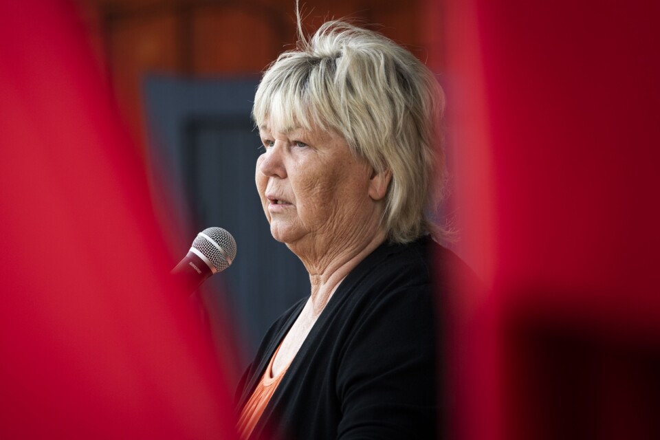 Lena Wallentheim (S) talade i Hässleholms hembygdspark på första maj.