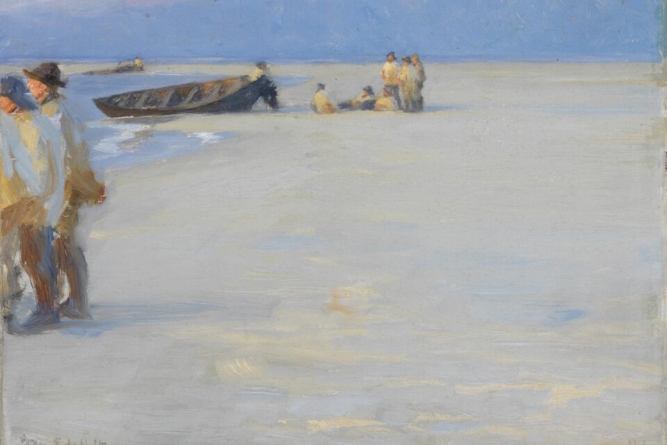 P.S. Krøyer: "Fiskere på Nordstranden en sommeraften" (1891). Foto: Skagens Museum