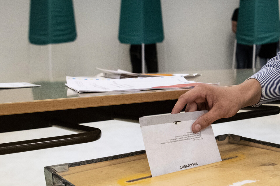 Vallokal i Tomelilla i riksdagsvalet 2018.