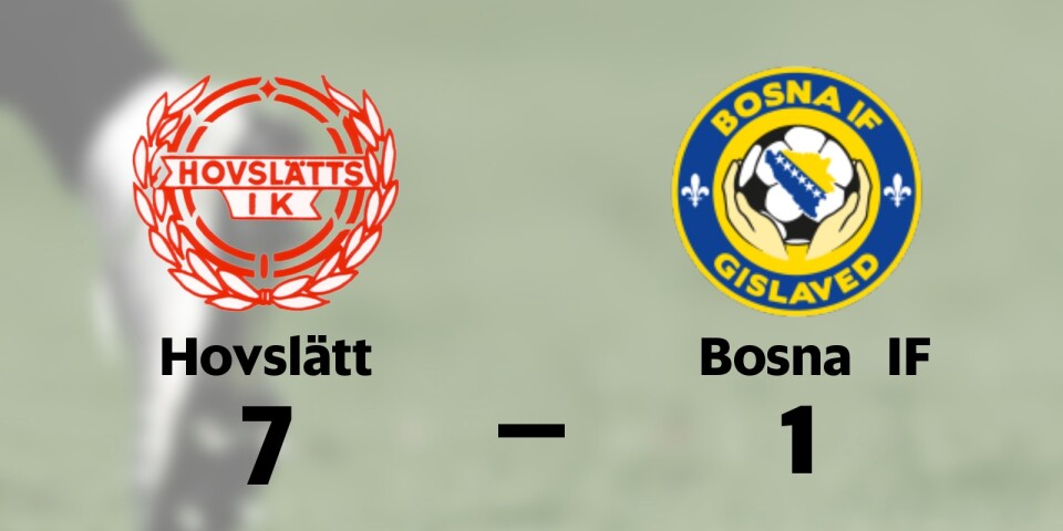 Målfest när Hovslätt besegrade Bosna IF