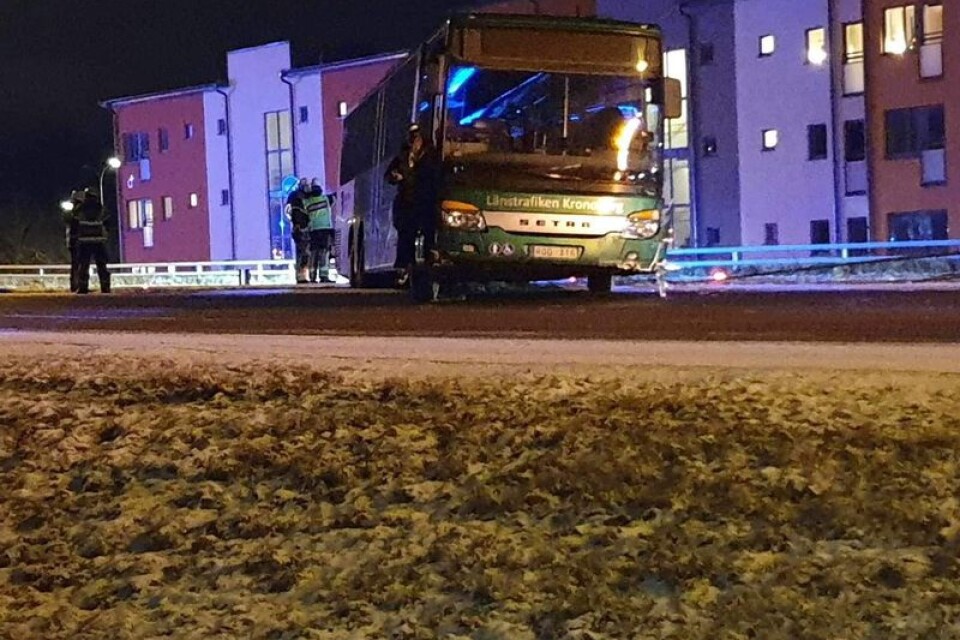 Bussolycka på Teleborgsvägen den 28 november 2023.