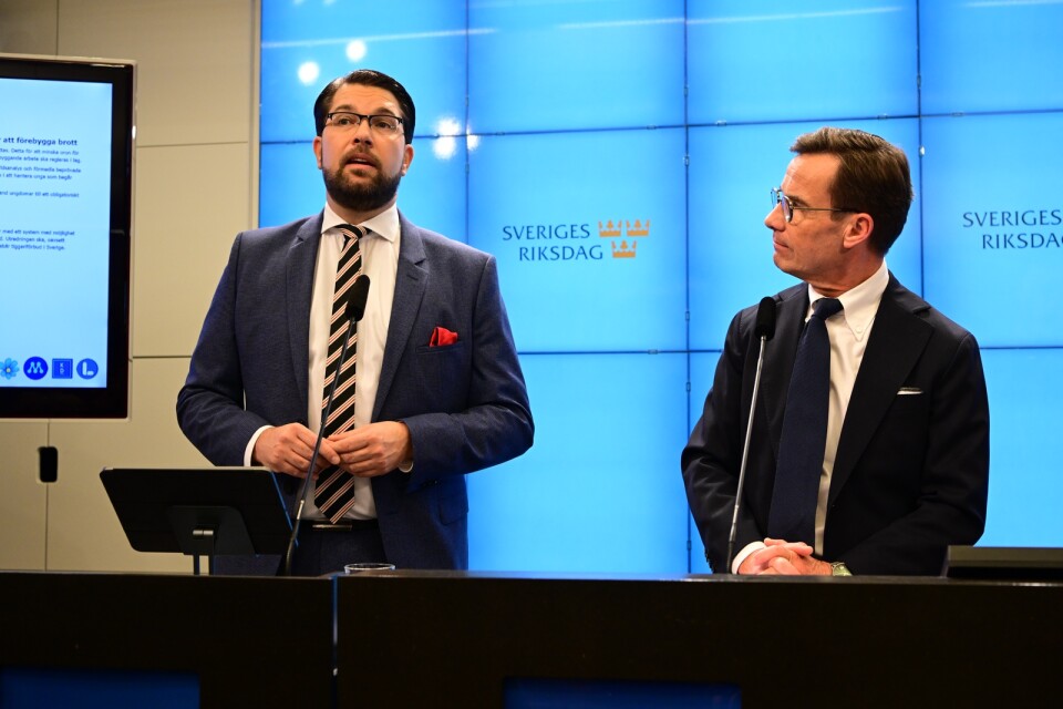 Statsminister Ulf Kristersson (M) och Jimmie Åkesson (SD).