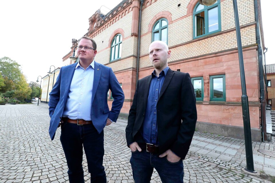 Johan Söderlin, Sjöbopartiet, och André af Geijerstam, Sverigedemokraterna, bildar eget block och vill styra Sjöbo.
