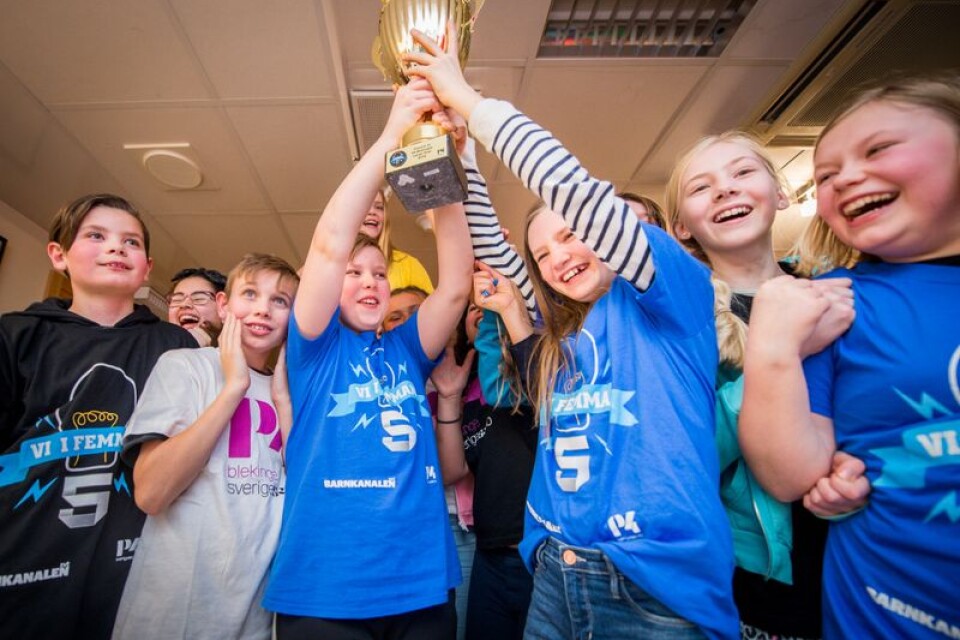 Final i Vi i femman. Femteklassarna från Karlskrona Montessorifriskola tog sig till stora finalen.