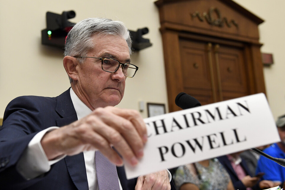 Amerikanska centralbankschefen Jerome Powell under ett möte i Washington under onsdagen.