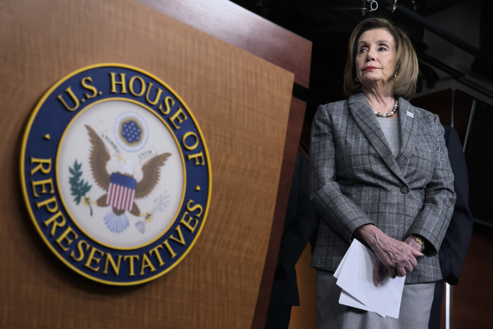 Demokraten Nancy Pelosi, talman i det demokratstyrda representanthuset, tros snart kunna ta initiativ till en omröstning om ett nytt nordamerikanskt handelsavtal. Bilden togs i fredags.