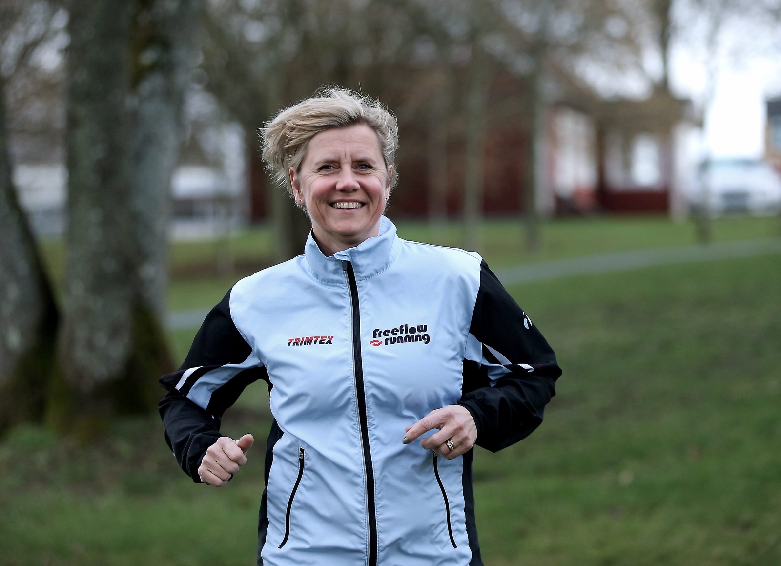 Den 49-åriga hässleholmaren sitter med i Hässleholm Freeflows styrelse och hon är också löpledare. Foto: Stefan Sandström
