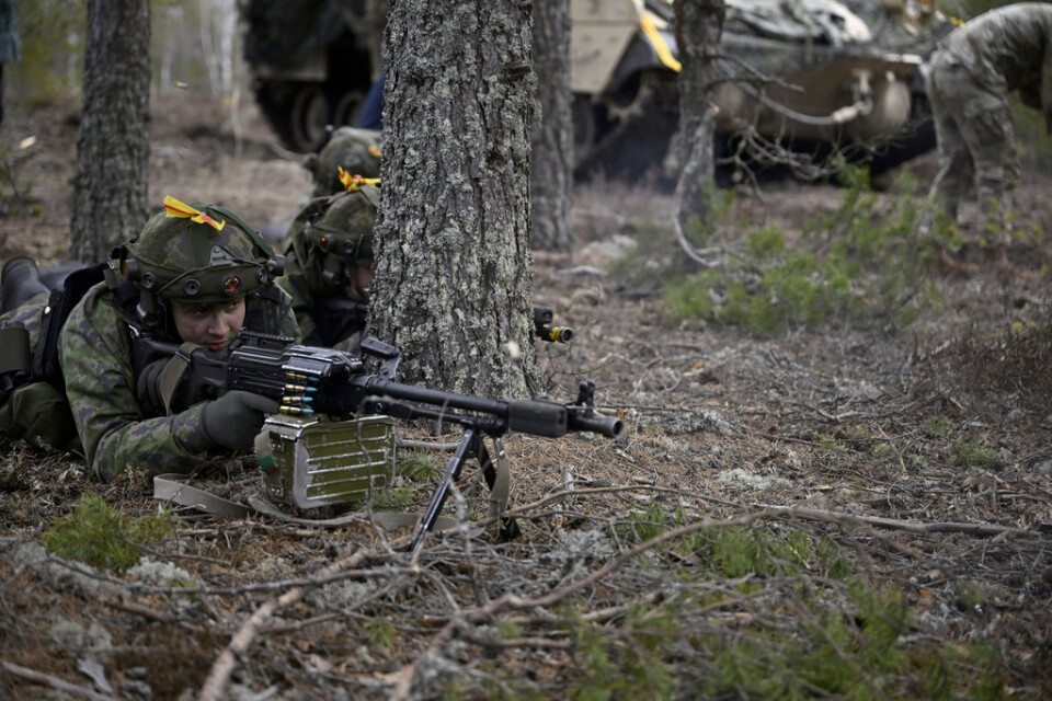 Finländska soldater under övning i Niinisalo i våras. Arkivfoto.