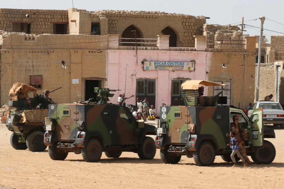 Franska styrkor patrullerar i Timbuktu i Mali i september 2021.