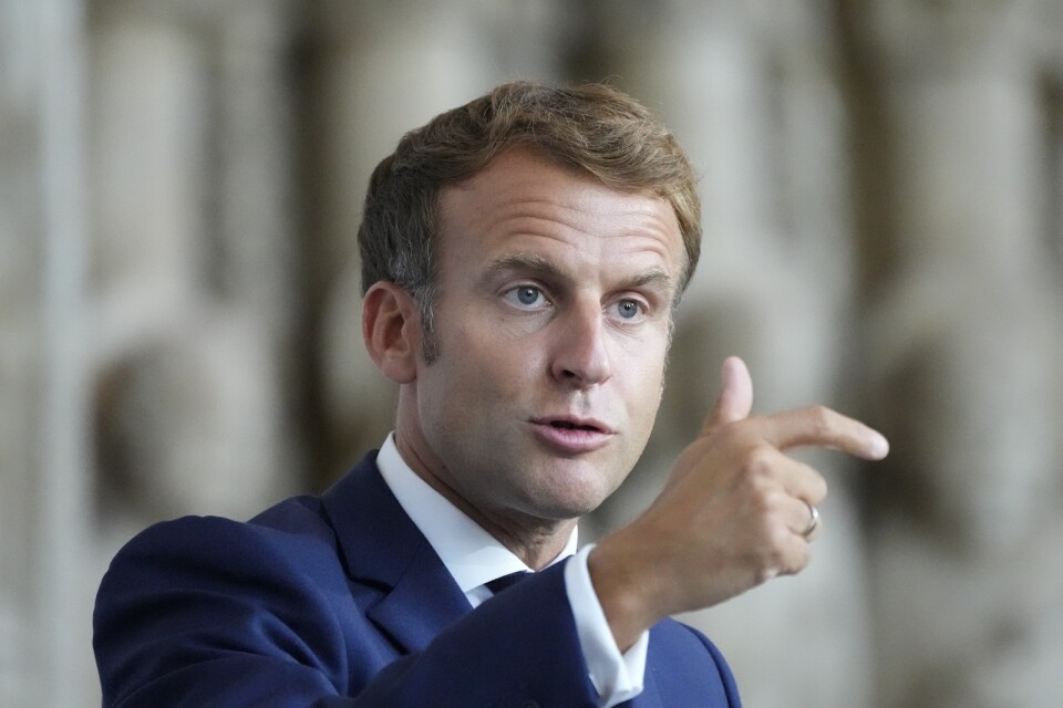 Frankrikes president Emmanuel Macron tidigare i september.