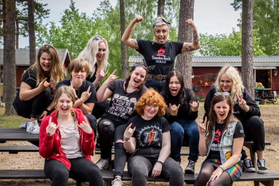 Some of the girls who took part in the Sweden Rock camp at the Hällevik camp in the summer of 2019.