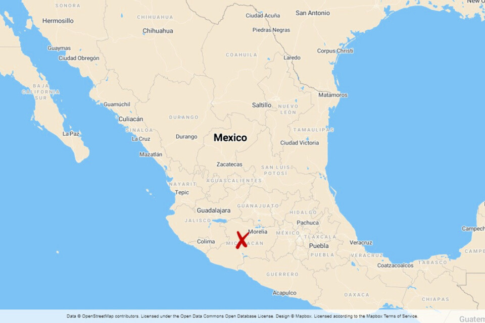 Delstaten Michoacán i Mexiko.