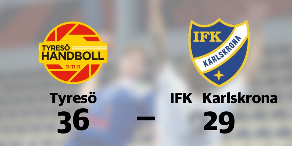 Tyresö Handboll vann mot IFK Karlskrona