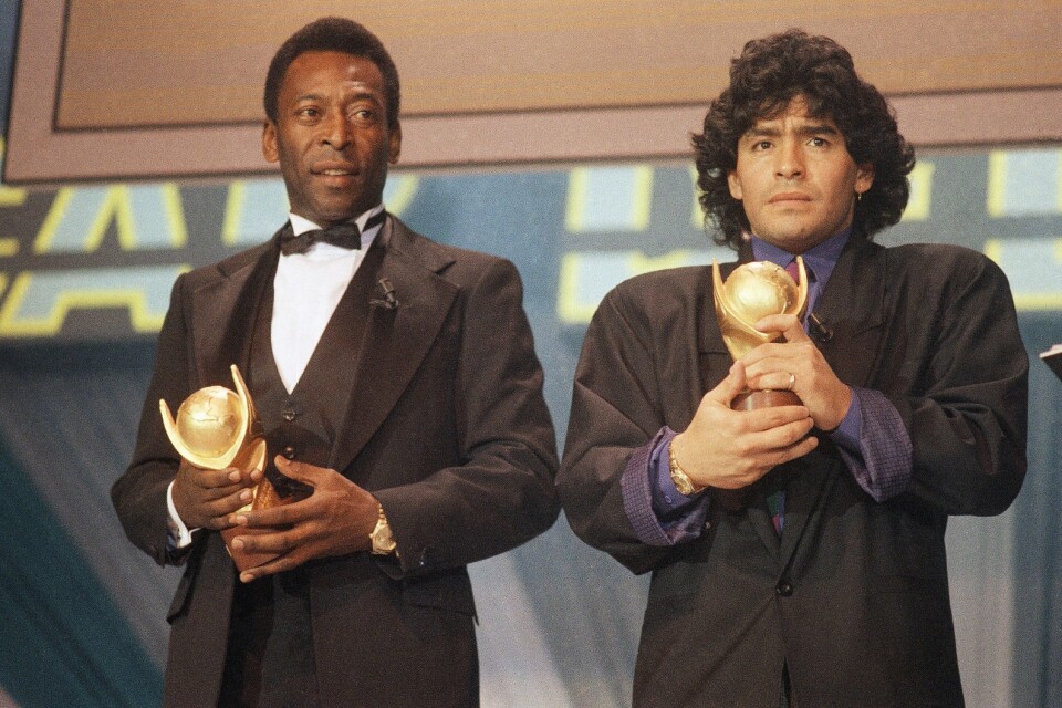 Pelé och Maradona. Arkivbild.