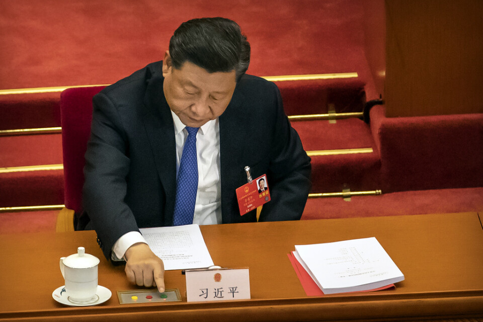 Kinas president Xi Jinping ska under måndagen träffa EU:s högsta ledning i ett toppmöte via webben. Arkivfoto.