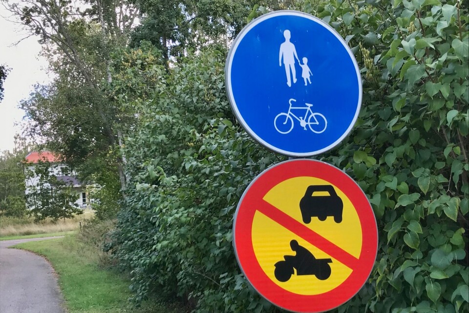 cykelväg skylt Mörbylånga kommun, färjestaden