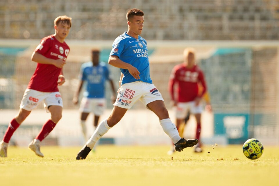 Haris Brkic gjorde mål för TFF:s U21-lag i matchen mot Halmstads BK. Här ses han under matchen mot Degerfors IF på Vångavallen i juni.